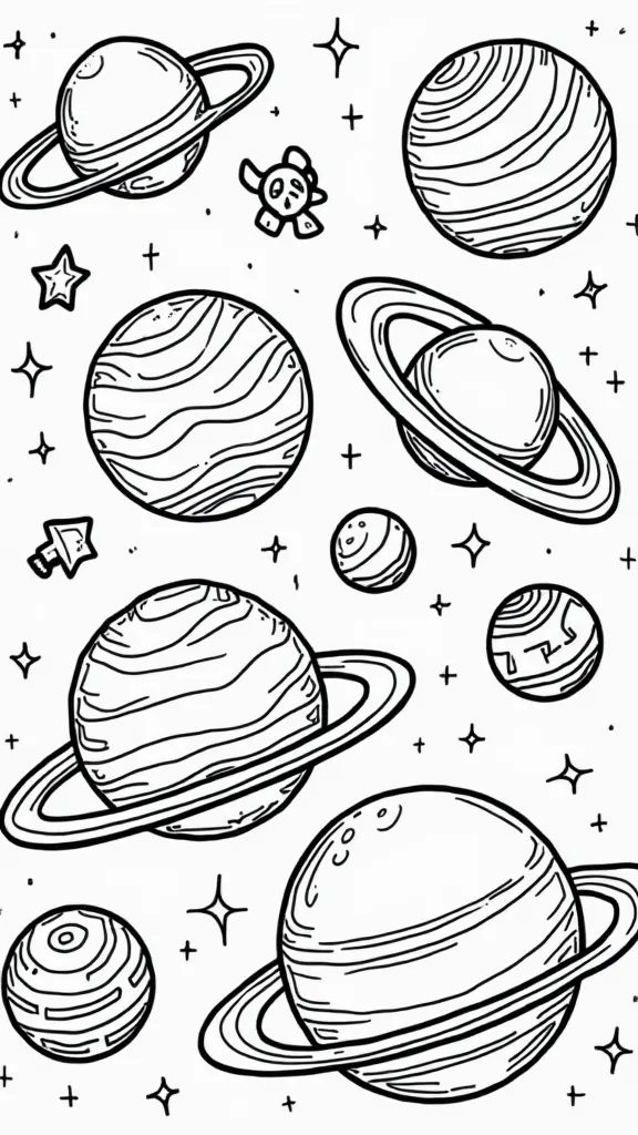 coloriages de planète gratuitement